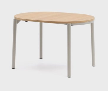 Kave Home Uitschuifbare Eettafel 'Montuiri' Eiken, 120 - 200 x 90cm, kleur Grijs