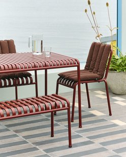 HAY Palissade Soft Gewatteerd kussen voor Dining Bench - iron red