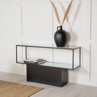 Nohr Sidetable 'Sheema' 130 x 35cm Glas met zwart metaal