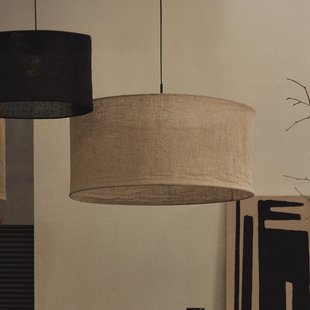 Kave Home Lampenkap 'Mariela' 80cm, Linnen, kleur Beige