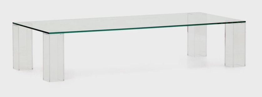 Kave Home Salontafel 'Adularia' Glas, 140 x 60cm, kleur Transparant