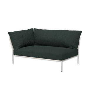 HOUE LEVEL 2 Loungebank Gedempt Wit - Sunbrella Heritage alpine green - links