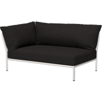 HOUE LEVEL 2 Loungebank Gedempt Wit - Sunbrella Heritage - Char - links