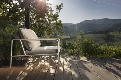 HOUE AVON Loungestoel Muted White - Sunbrella Heritage ash