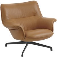 Muuto Doze Lounge Stoel Low Back Draaibaar - leer cognac