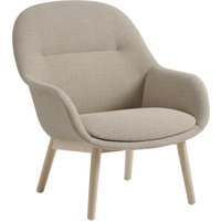 Muuto Fibre Lounge fauteuil houten frame - ecriture 240/ grey