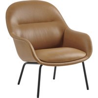 Muuto Fiber Lounge fauteuil Tube - leer cognac