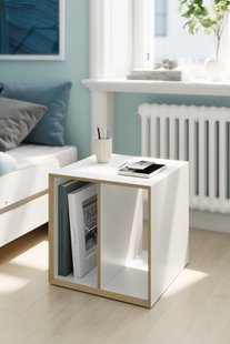 Müller Möbelwerkstätten Bijzettafel Vertiko Dice - CPL wit met berk