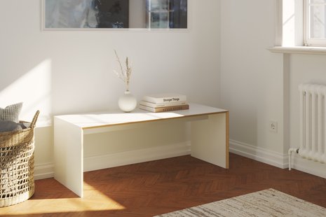 Müller Möbelwerkstätten BRIDGE ONE bank/bijzettafel - CPL wit met berk