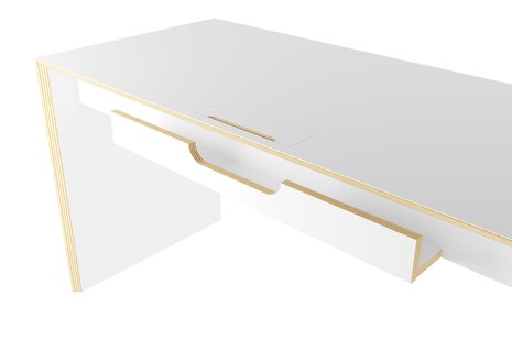 Müller Möbelwerkstätten BRIDGE bureau - CPL wit met berk