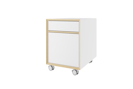 Müller Möbelwerkstätten BRIDGE ladeblok - CPL wit met berk - deur links