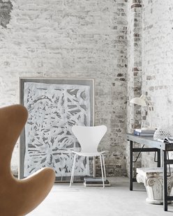 Fritz Hansen Serie 7 3107 stoel - gekleurd fineer - wit - essen wit