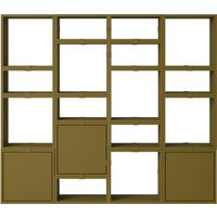 Muuto Stacked Storage Bookcase configuratie 4 - brown green