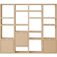 Muuto Stacked Storage Bookcase configuratie 4 - eiken