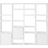 Muuto Stacked Storage Bookcase configuratie 4 - wit