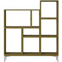 Muuto Stacked Storage Bookcase configuratie 5 - brown green