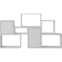 Muuto Stacked Storage Bookcase configuratie 6 - grijs