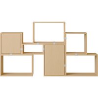 Muuto Stacked Storage Bookcase configuratie 6 - eiken
