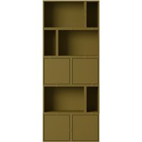 Muuto Stacked Storage Bookcase configuratie 8 - brown green