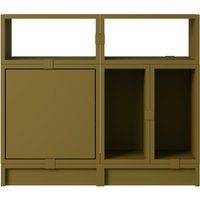 Muuto Stacked Storage Office Configuratie 5 - brown green