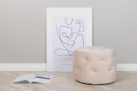 Nohr Poef 'Melony' Velvet, kleur Beige