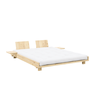 Karup Design Sociaal Bed - 160 x 200 cm - mit Beistelltische - met rugleuning - 101 clear lacquered