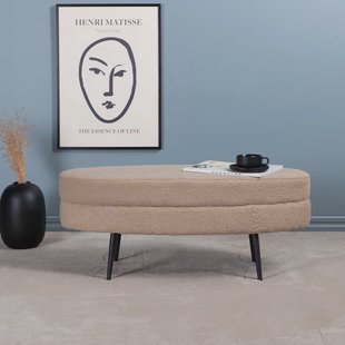 Nohr Hocker 'Larenzo' Teddy, kleur Beige