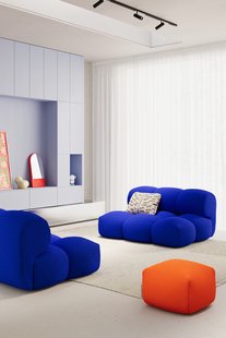 Objekte unserer Tage Sander Sofa Loveseat - Berlin 641 cobalt blue