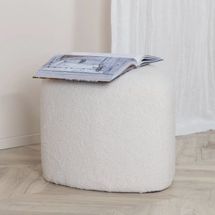 Nohr Poef 'Liem' Teddy, kleur Off White