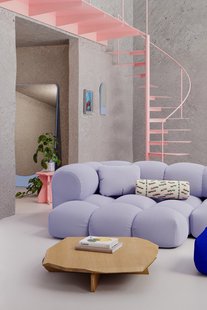 Objekte unserer Tage Sander Sofa Design 06 MAX links (4-zits) - Vidar 0723 lila blauw