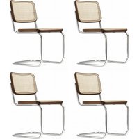 Thonet Set van 4 sledestoelen S 32 V - Beuken notenhout (TP 24) gebeitst