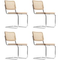 Thonet Set van 4 sledestoelen S 32 V - Blank gelakt beukenhout
