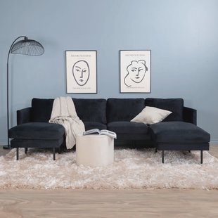 Nohr Loungebank 'Bladimir' Velvet, kleur Zwart