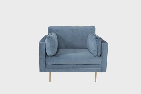 Nohr Fauteuil 'Tylan' Velvet, kleur Blauw