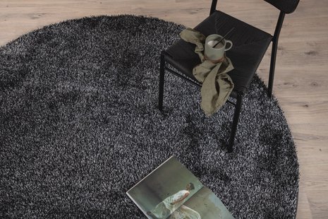 Nohr Rond Vloerkleed 'Der' 200cm, kleur Antraciet