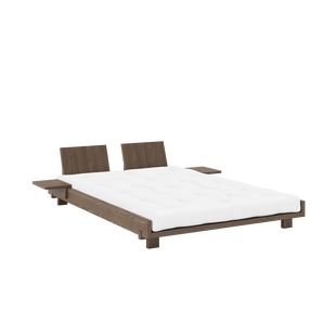 Karup Design Sociaal Bed - 106 Carob brown lacquered - met 2 rugleuningen - mit Beistelltische - 140 x 200 cm