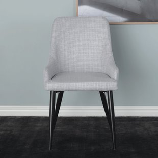 Nohr Eetkamerstoel 'Quennel' Zwart onderstel, kleur Lichtgrijs