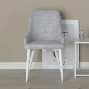 Nohr Eetkamerstoel 'Quennel' Wit onderstel, kleur Lichtgrijs