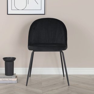 Nohr Eetkamerstoel 'Tangee' Velvet, kleur Zwart