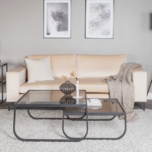 Nohr 3-zits Bank 'Laqueta' Velvet, kleur Beige