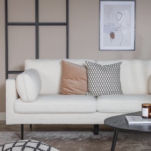 Nohr 3-zits Bank 'Tylan' Teddy, kleur Wit