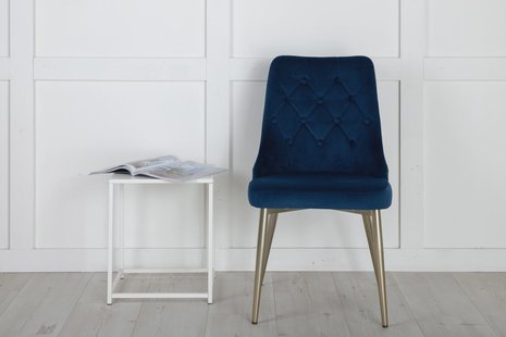 Nohr Eetkamerstoel 'Damar' Velvet, kleur Blauw