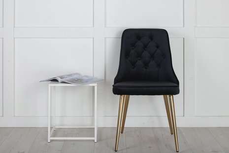 Nohr Eetkamerstoel 'Damar' Velvet, kleur Zwart