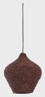 Light & Living Hanglamp 'Kalenga' Kralen, 28cm, kleur Donkerbruin