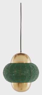 Light & Living Hanglamp 'Cetara' Kralen, 26cm, kleur Donkergroen/Brons