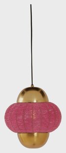 Light & Living Hanglamp 'Cetara' Kralen, 26cm, kleur Roze/Brons