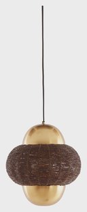 Light & Living Hanglamp 'Cetara' Kralen, 26cm, kleur Donkerbruin/Brons