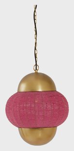 Light & Living Hanglamp 'Cetara' Kralen, 33cm, kleur Roze/Brons