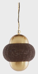 Light & Living Hanglamp 'Cetara' Kralen, 33cm, kleur Donkerbruin/Brons
