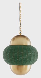 Light & Living Hanglamp 'Cetara' Kralen, 33cm, kleur Donkergroen/Brons